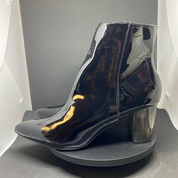 Olivia + Kate Rachel Sleek Black Patent Ankle Boots for Women NWOT Size 10 - Picture 5 of 15